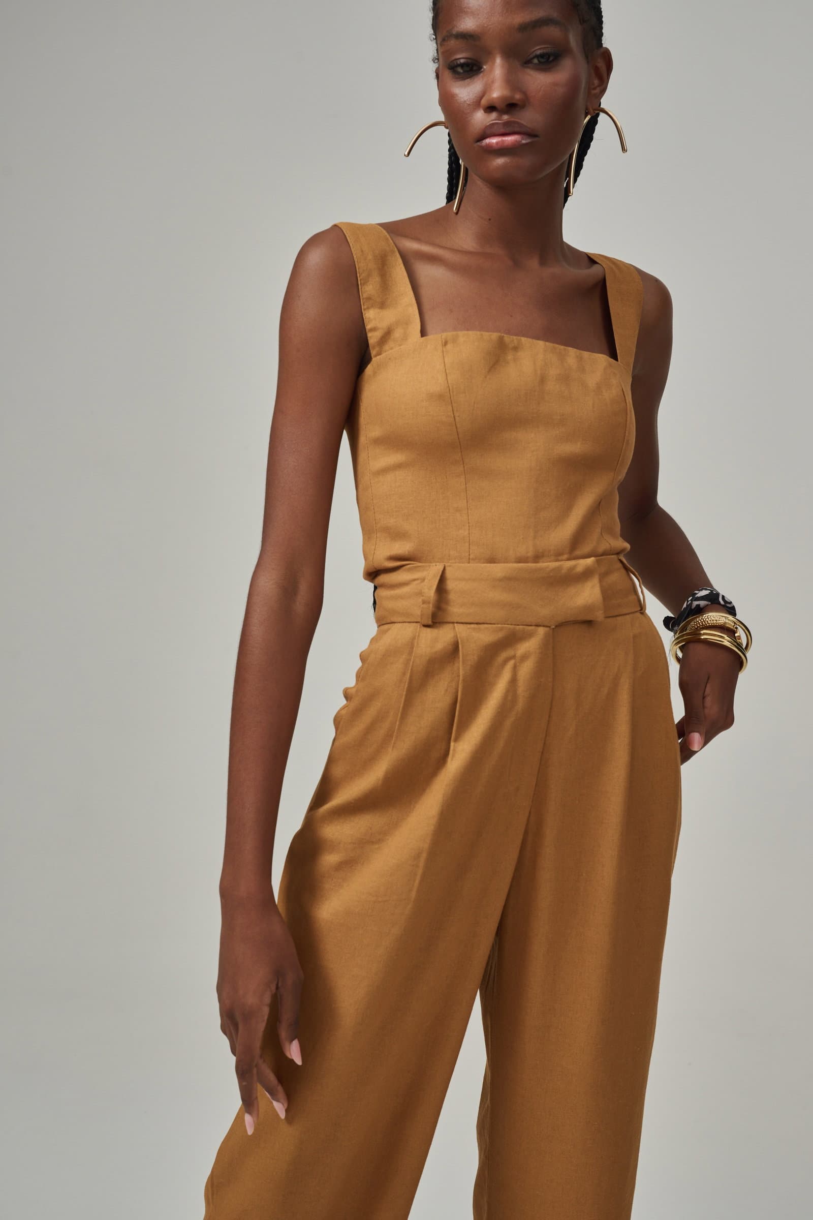 Blusa De Linho Decote Quadrado E Alças Largas Marquesa 1