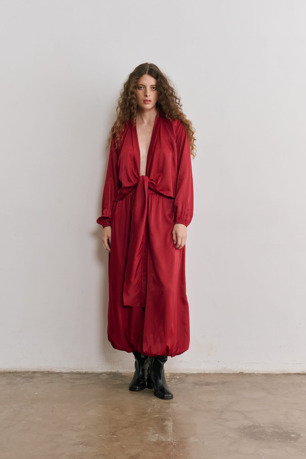 Blusa Transpassada Estilo Quimono Antonela - Vinho 4