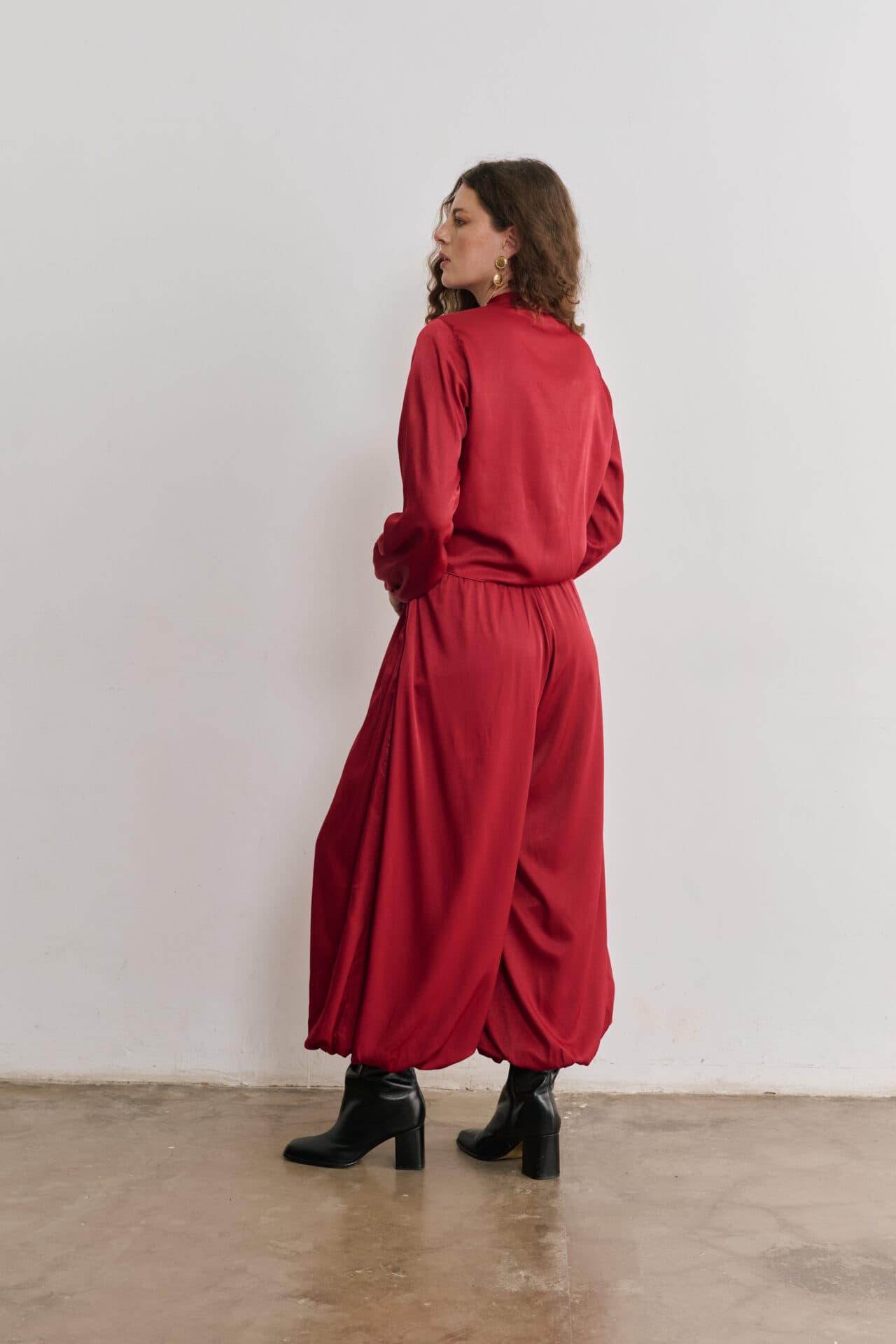 Blusa Transpassada Estilo Quimono Antonela - Vinho 5