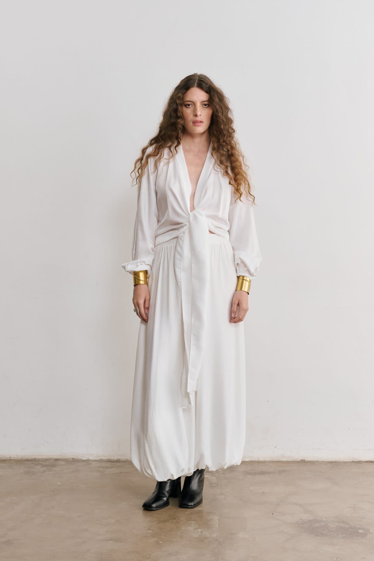 Blusa Transpassada Estilo quimono Antonela - Off White 3